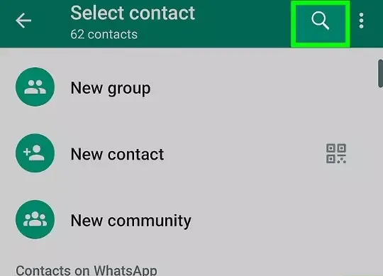 آموزش پیدا کردن مخاطبین در واتساپ مرحله ۴